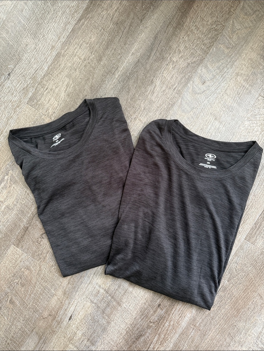 Two Men's Short Sleeve Crew Tees- Charcoal Black